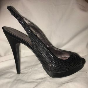 Audrey Brooke Ilene Sequin Satin Heels Size 10